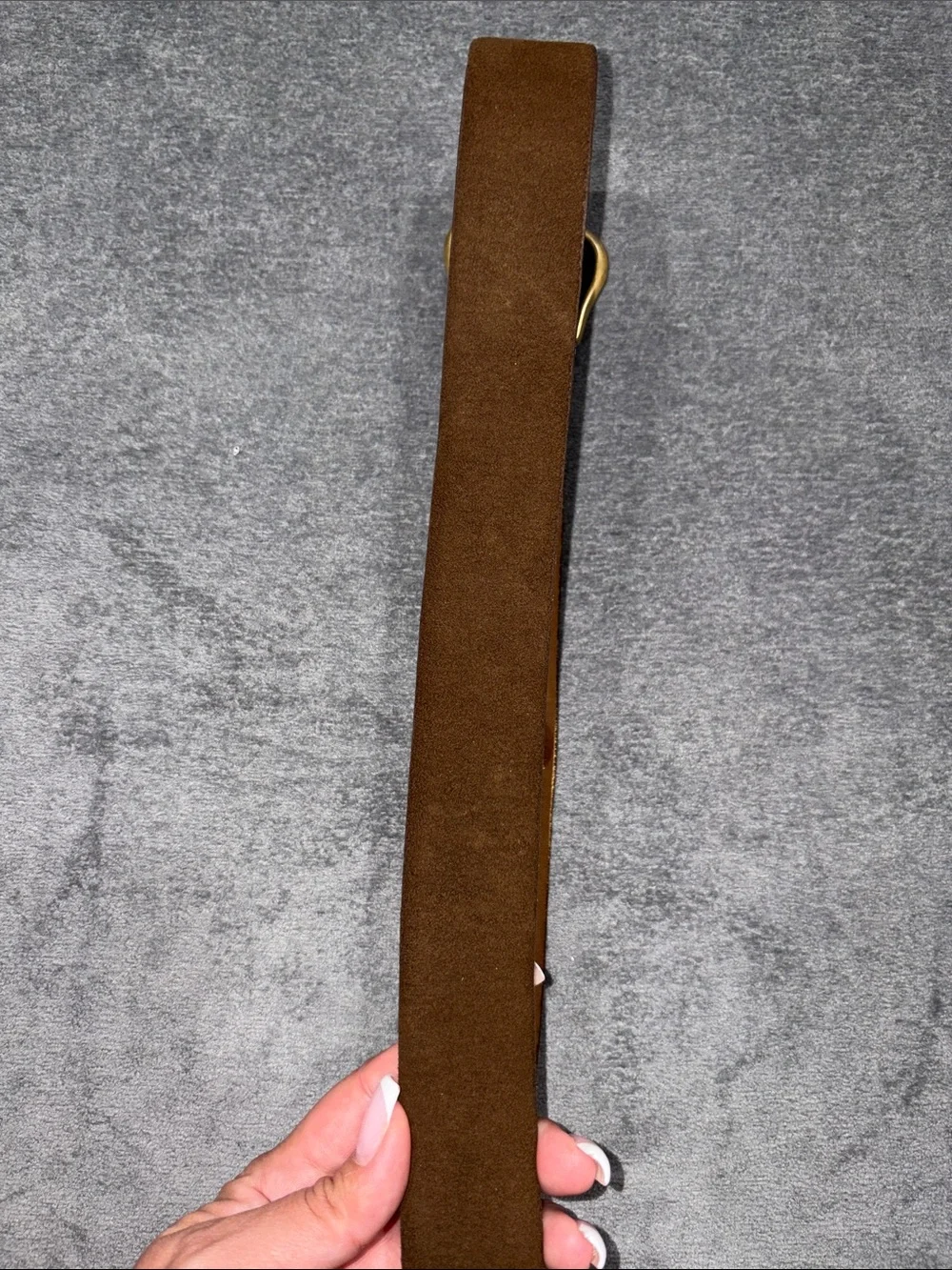 Halston- Brown Ultrasuede & Cowhide Belt Size 32